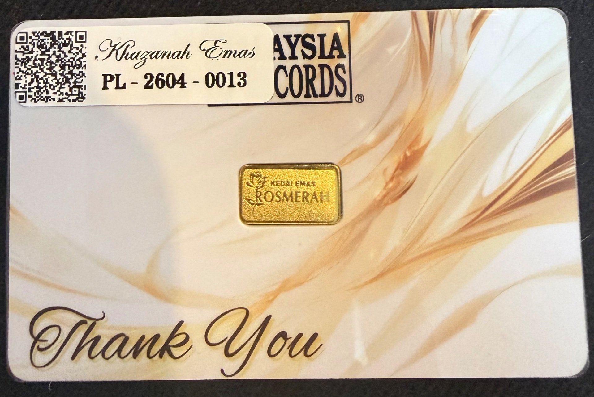 Gold Bar with Certificate (999.9)