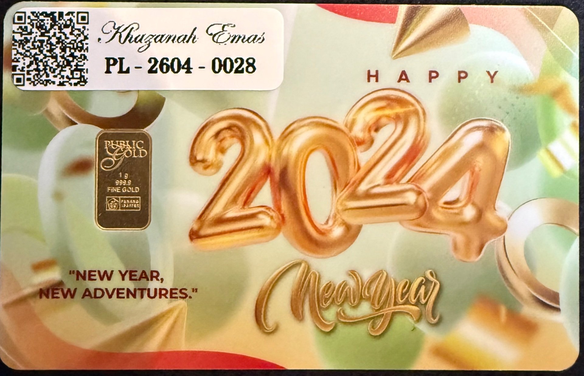 Gold Bar with Certificate (999.9)