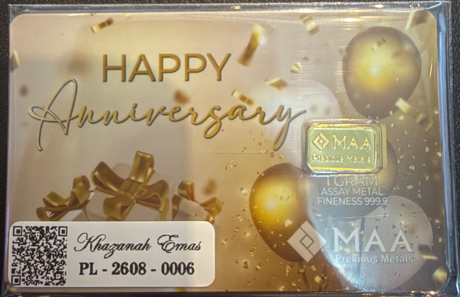 Gold Bar with Certificate (999.9)