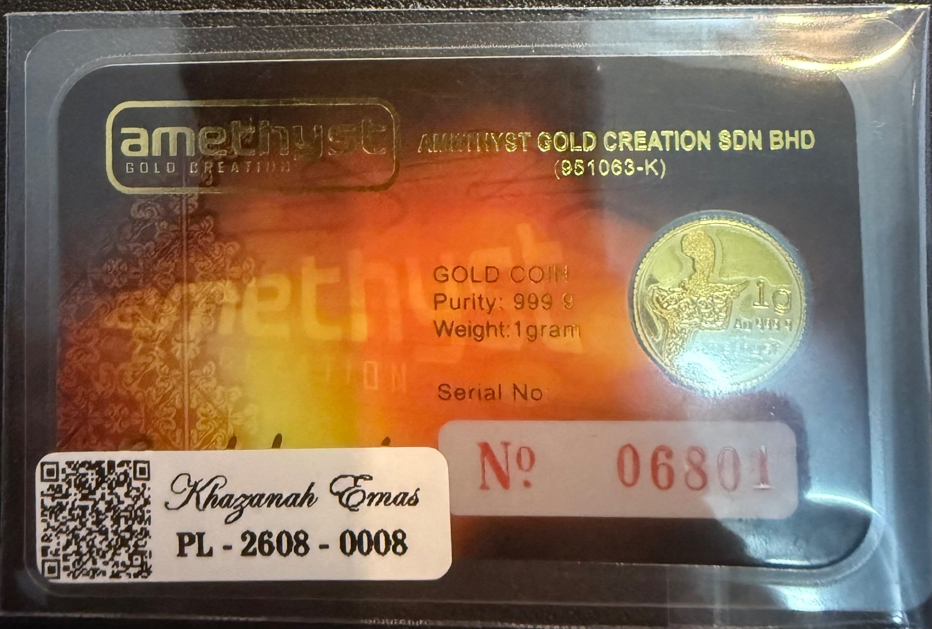 Gold Bar with Certificate (999.9)