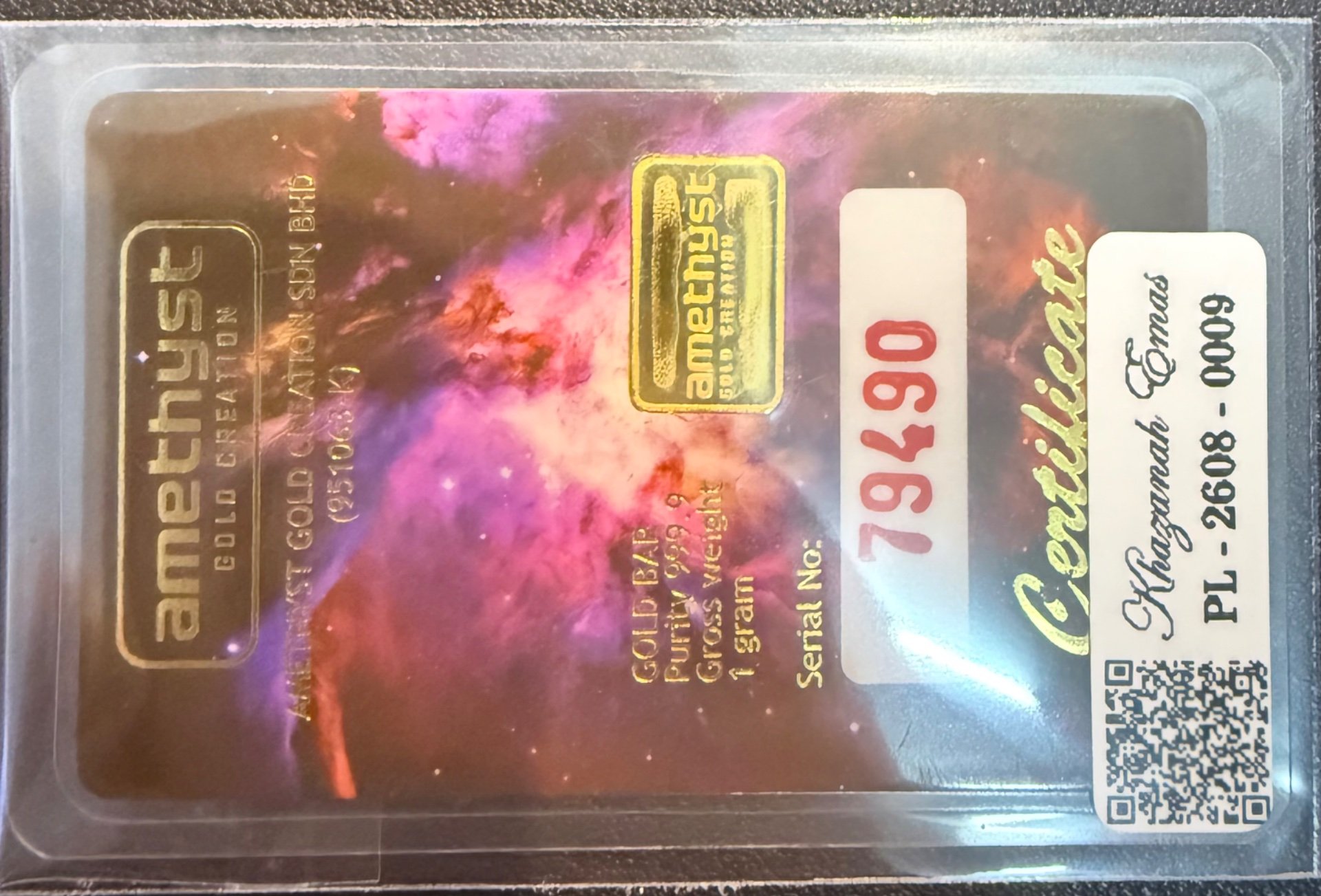 Gold Bar with Certificate (999.9)