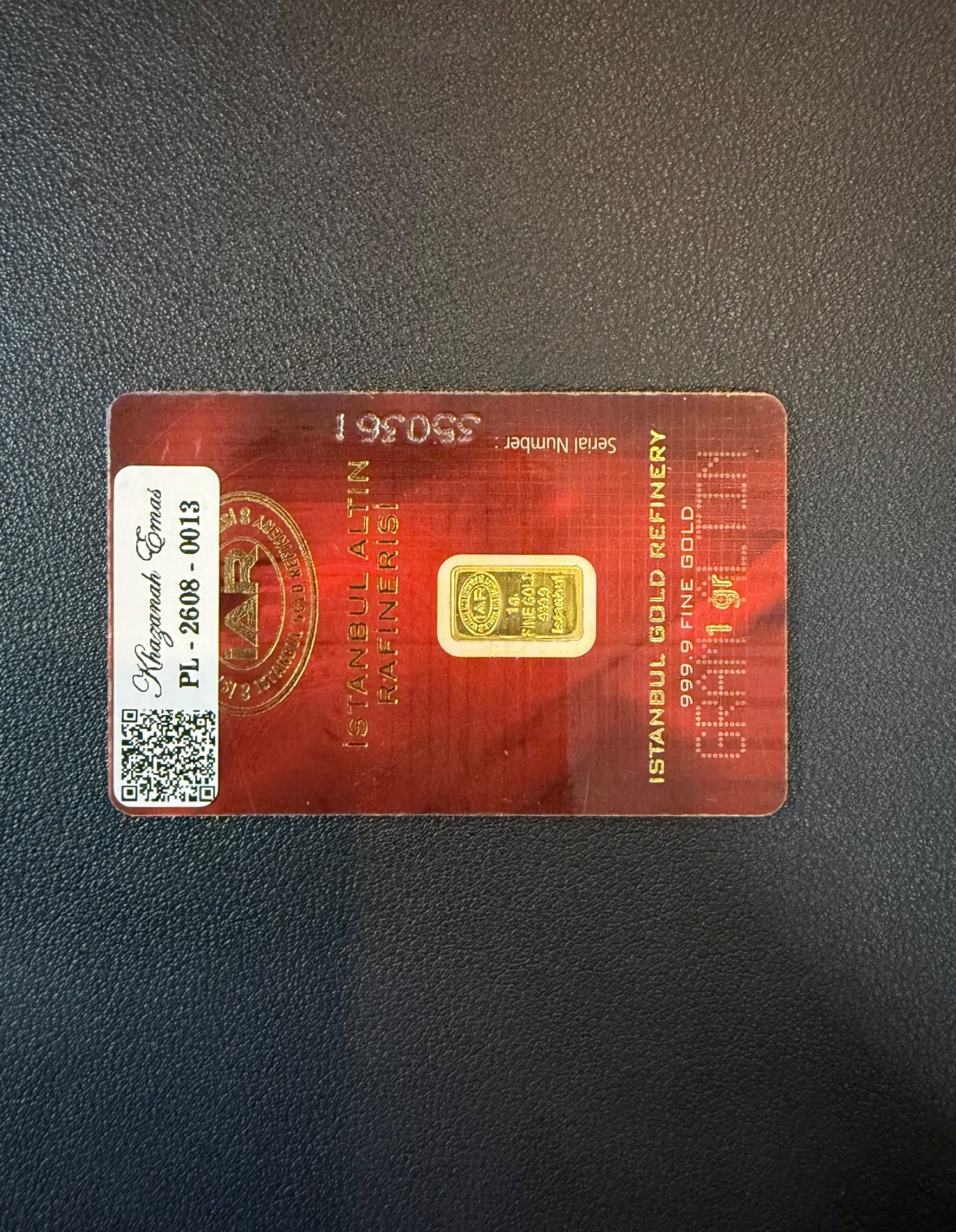 Gold Bar with Certificate (999.9)