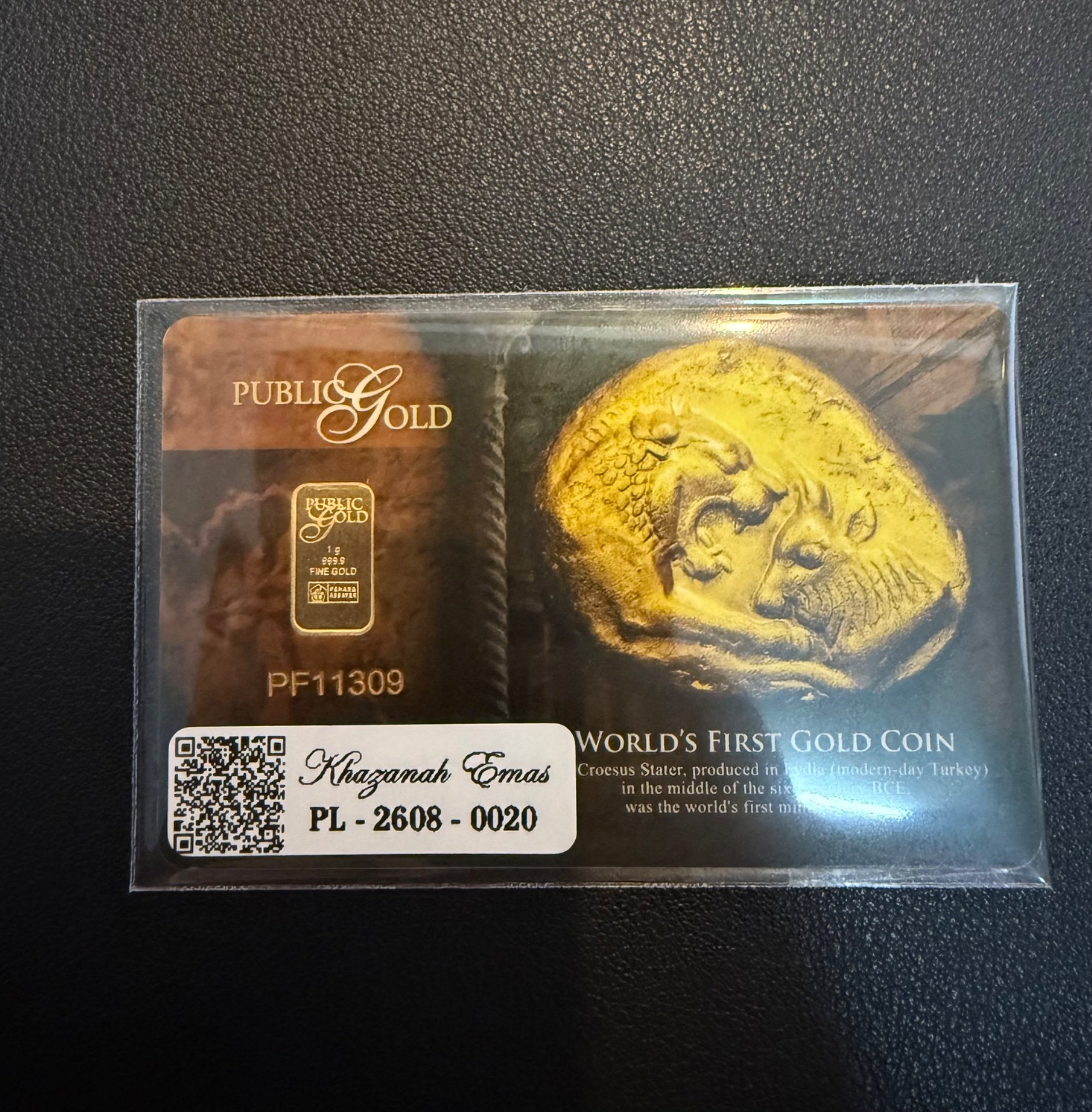 Gold Bar with Certificate (999.9)