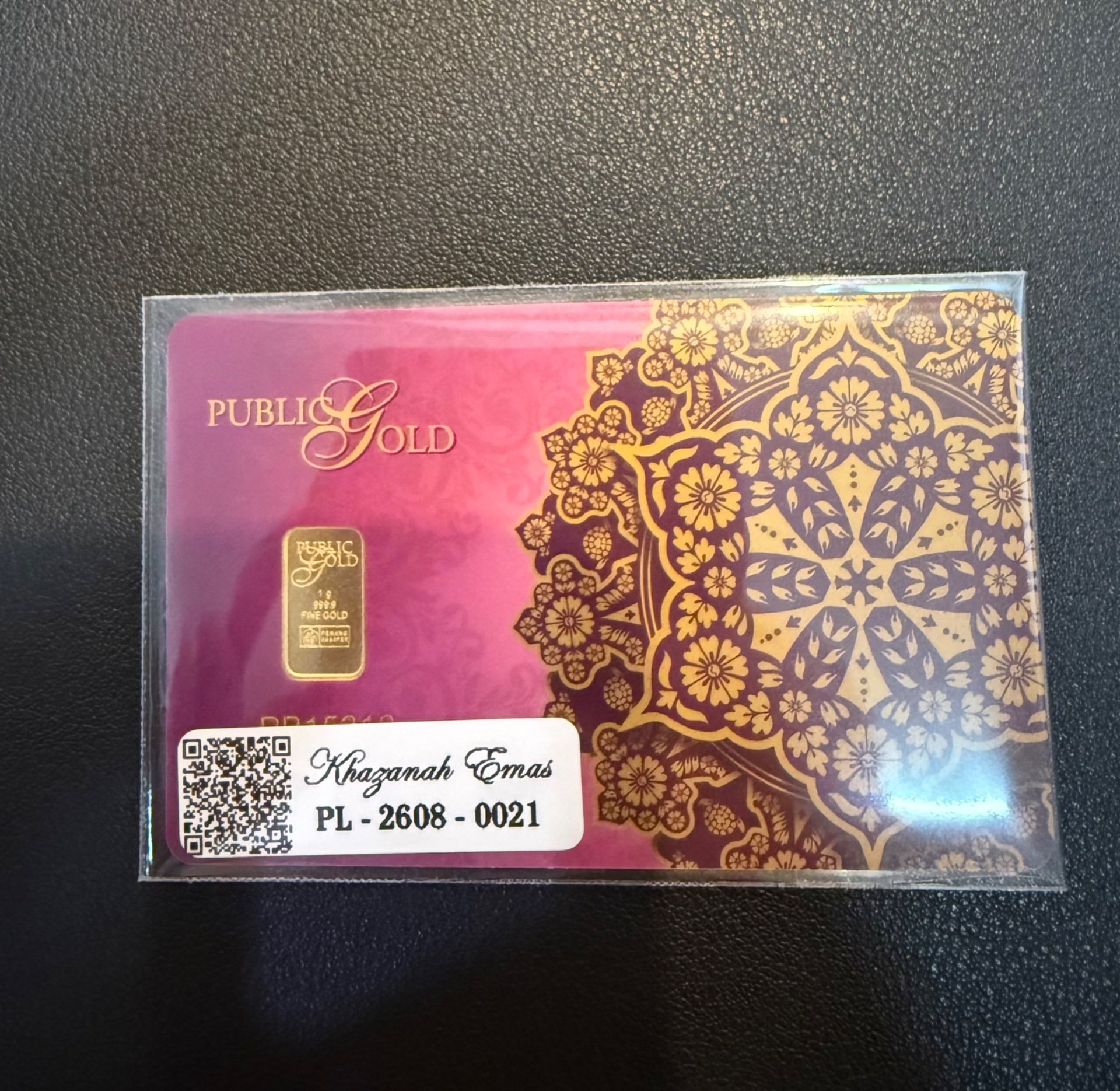 Gold Bar with Certificate (999.9)