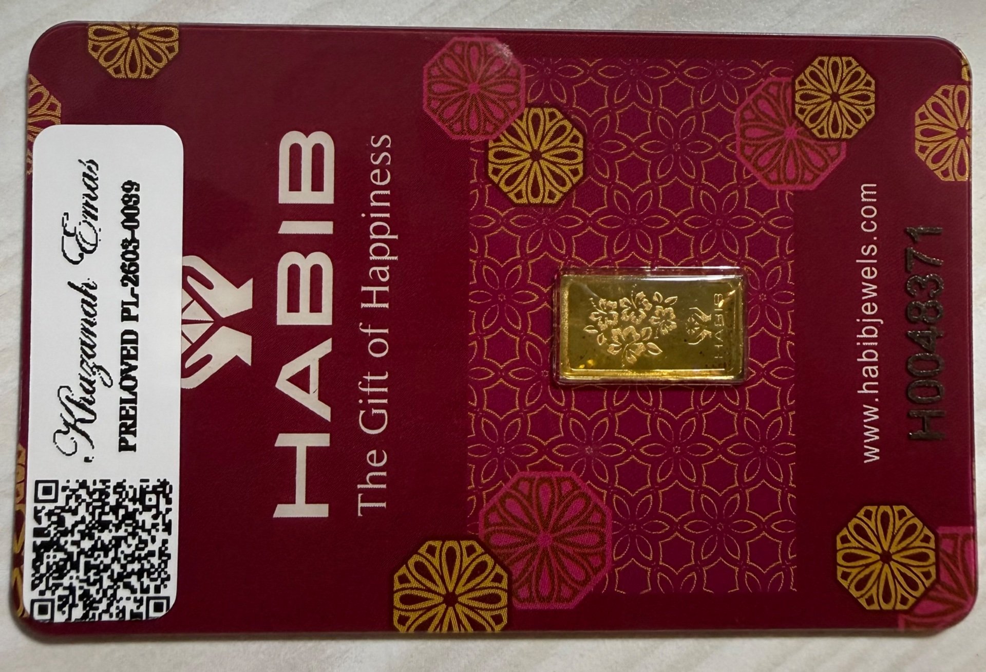 Gold Bar with Certificate (999.9)